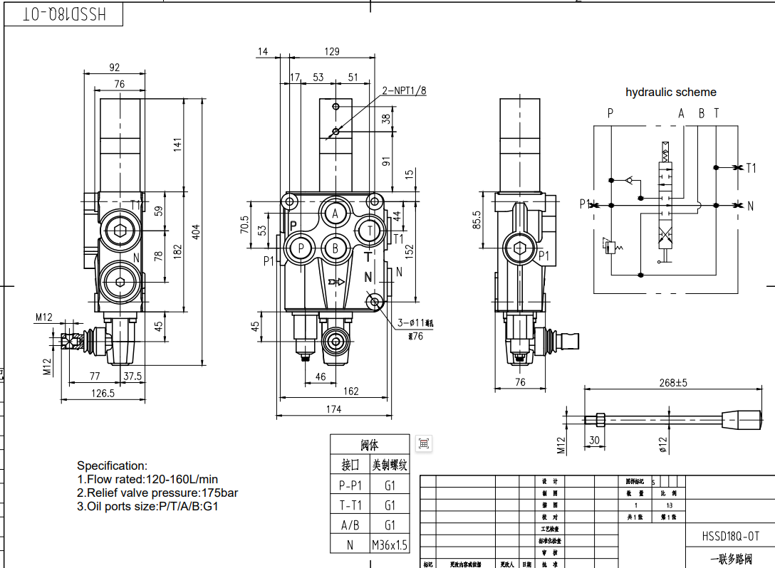 SD18 Pneumattinen 1 jakaja Monoblokki suuntaventtiili drawing image