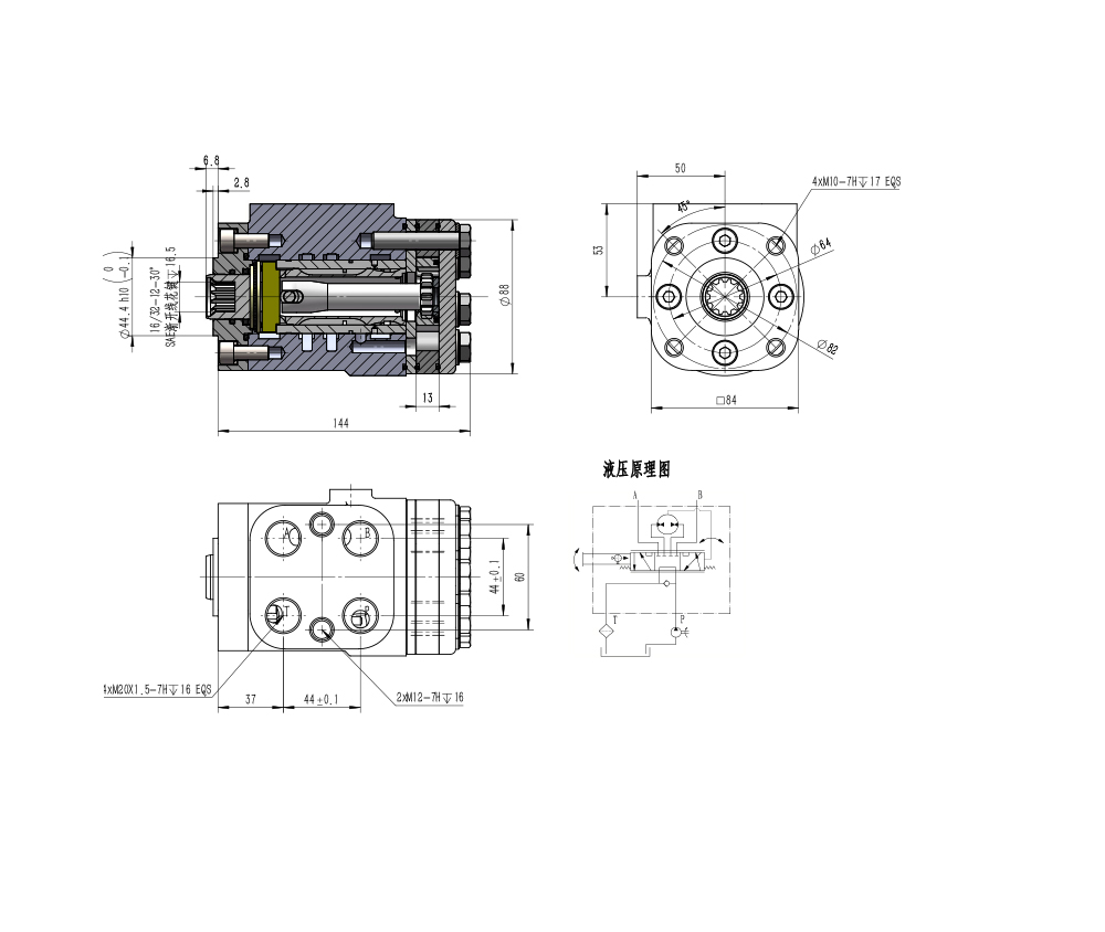 BZZ1-E100C 100 ml/kierros 7,5 l/min Ohjausyksikkö drawing image