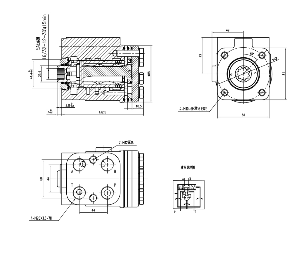 BZZ1-E80AS 80 ml/kierros 6 l/min Ohjausyksikkö drawing image
