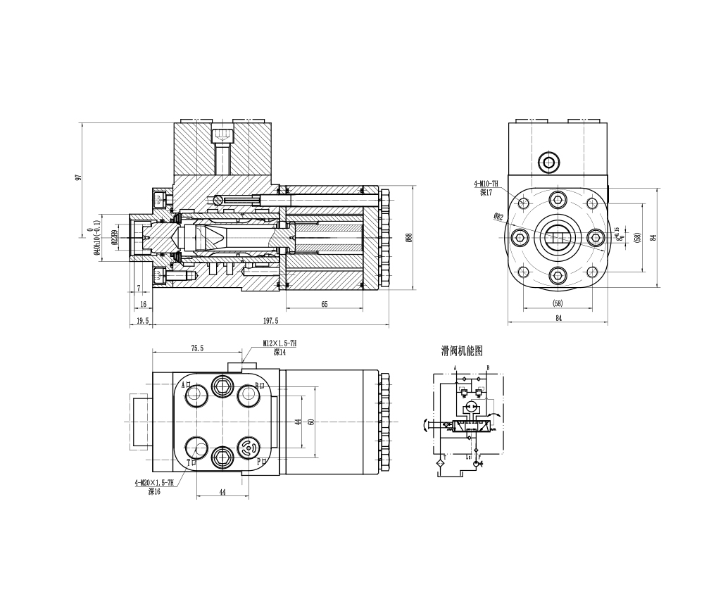 BZZ5-E500C 500 ml/kierros 38 l/min Ohjausyksikkö drawing image