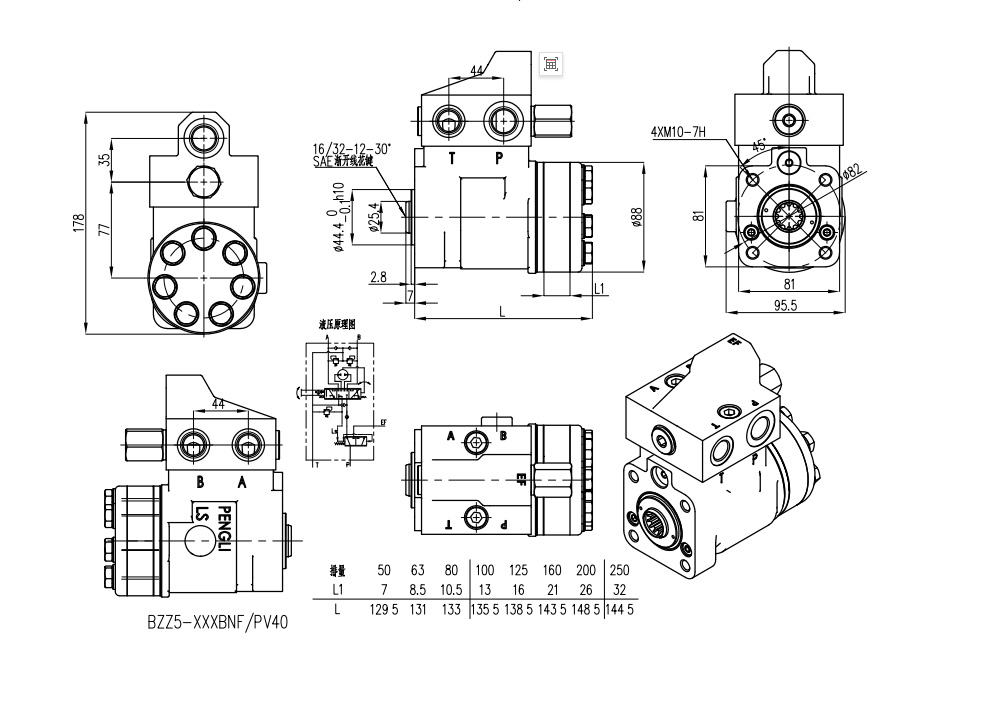 101S-5T-50-PV40 50 ml/kierros 5 l/min Ohjausyksikkö drawing image