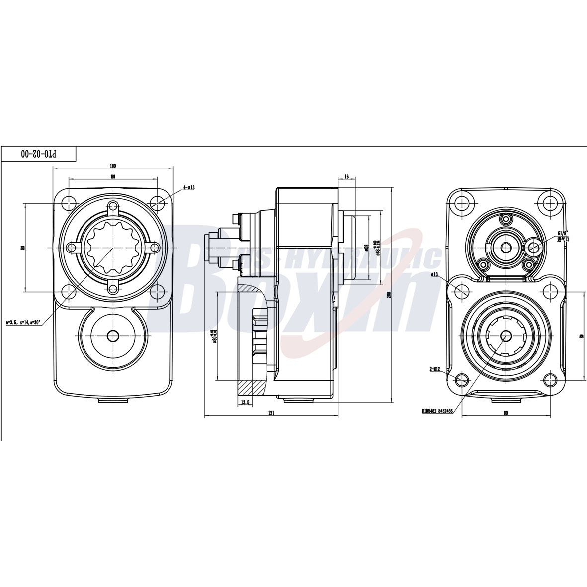 PTO-02 284 Nm 1:1,2 Voimanulosotto (PTO) drawing image