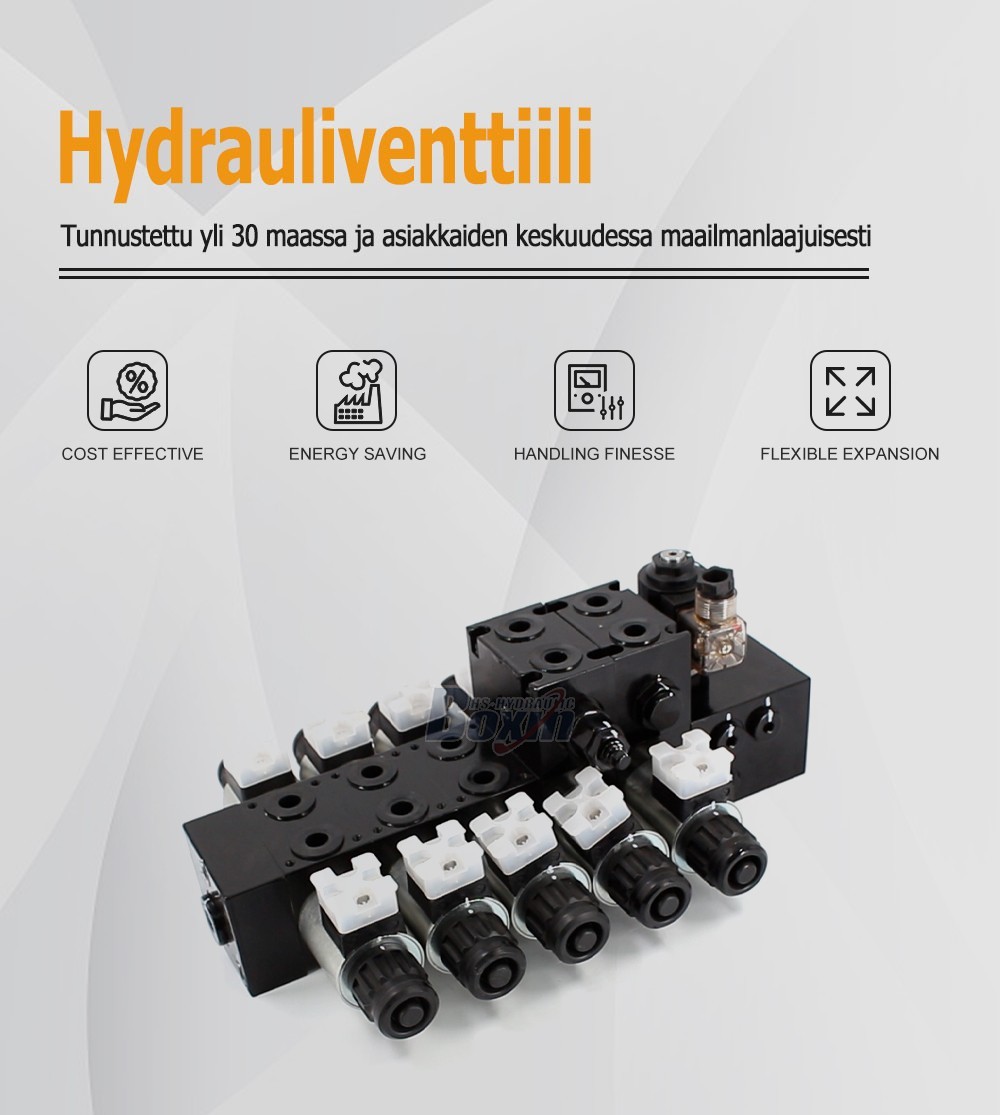 Large Scale Production DCV56-H Solenoid 5 Spool Sectional Control Valves