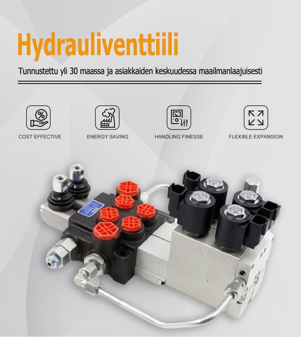 P40 Elektrohydraulinen 2 jakajaa Monoblokki suuntaventtiili