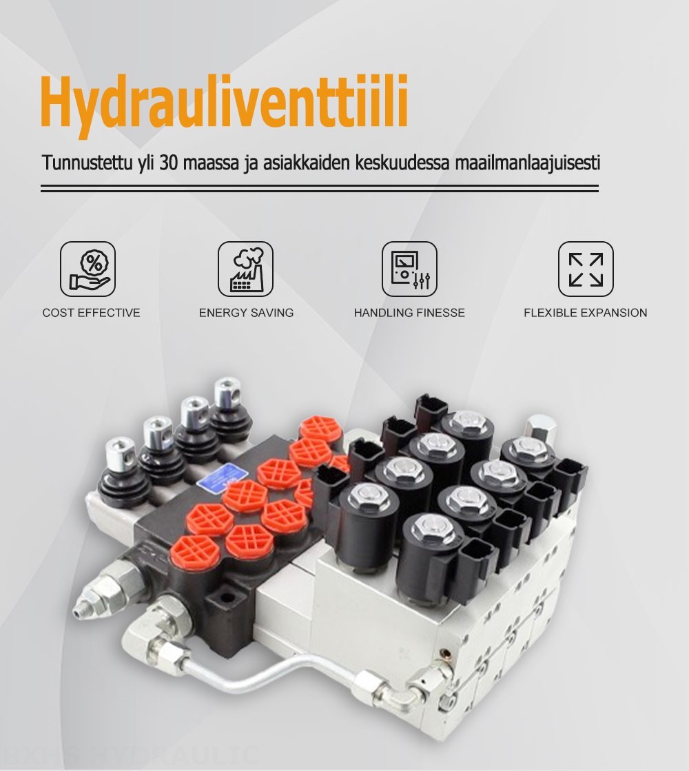 P40 Elektrohydraulinen 4 jakajaa Monoblokki suuntaventtiili