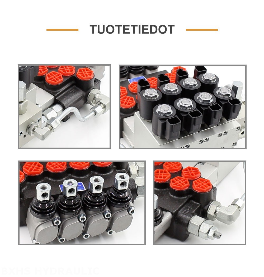 P40 Elektrohydraulinen 4 jakajaa Monoblokki suuntaventtiili