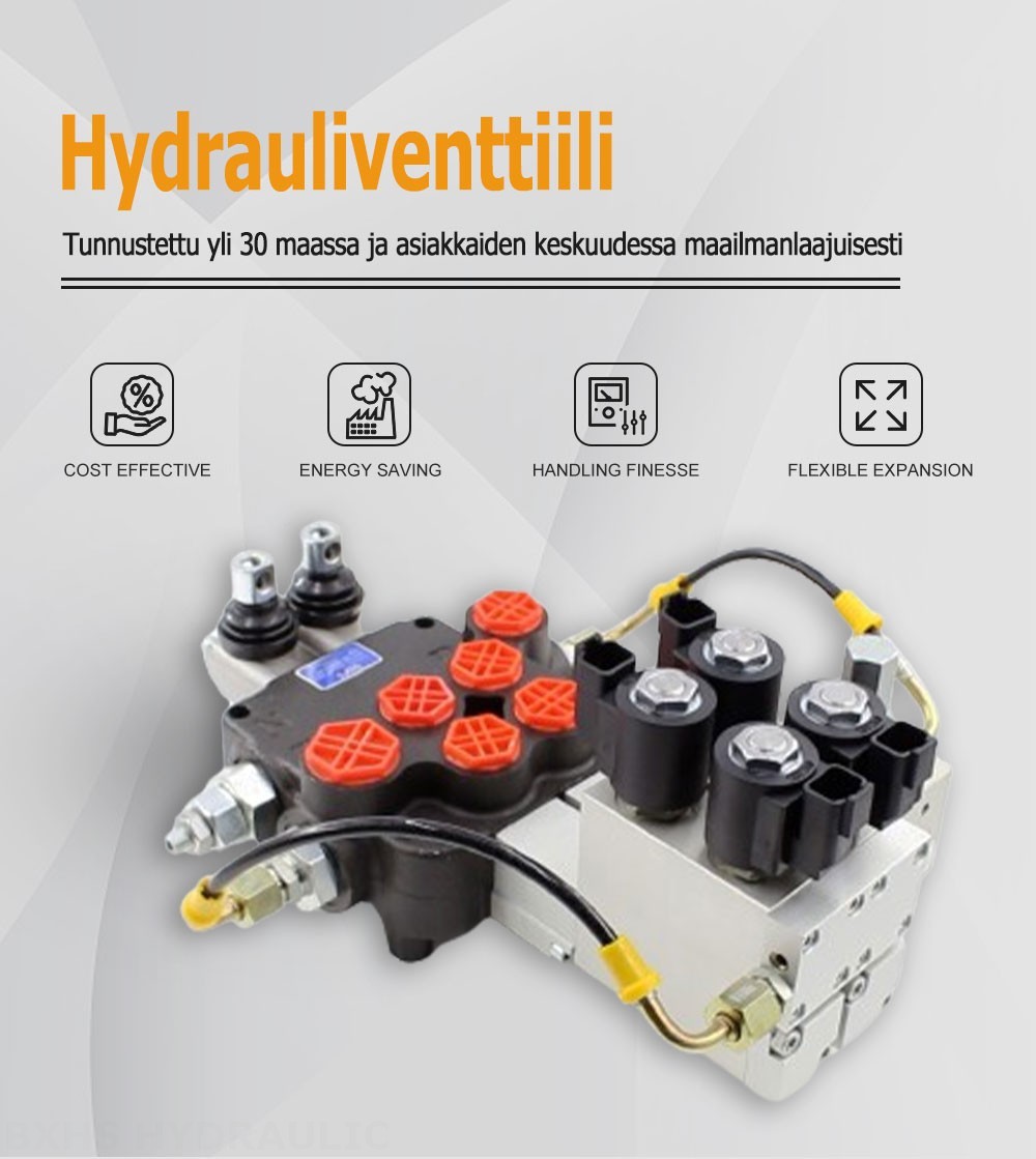 P80 Elektrohydraulinen 2 jakajaa Monoblokki suuntaventtiili