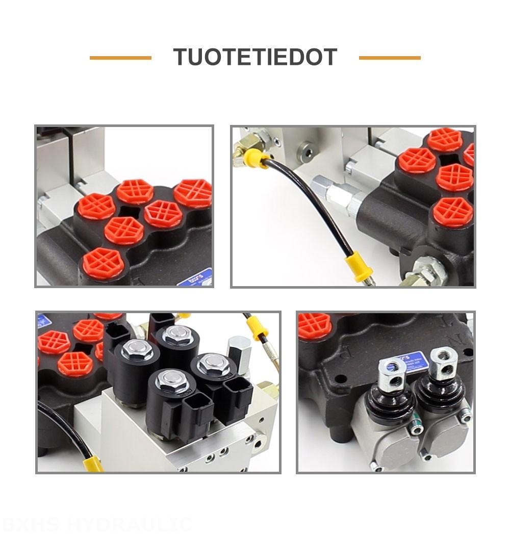 P80 Elektrohydraulinen 2 jakajaa Monoblokki suuntaventtiili