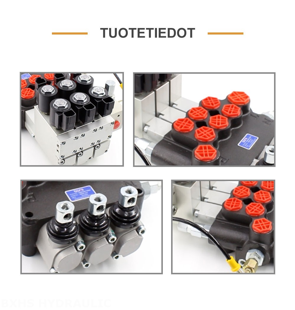 P80 Elektrohydraulinen 3 jakajaa Monoblokki suuntaventtiili