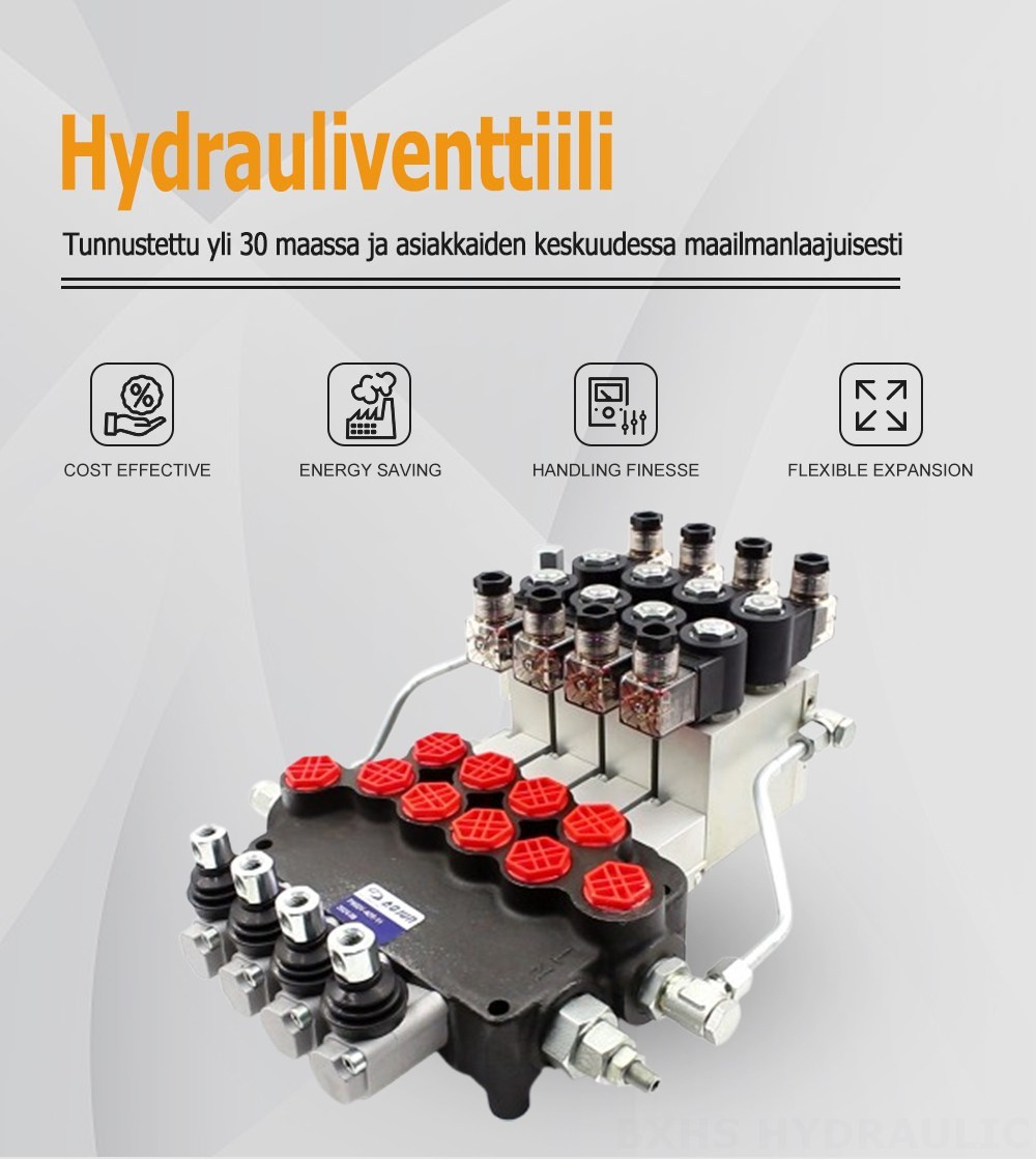 P80 Elektrohydraulinen 4 jakajaa Monolohkoinen suuntaventtiili