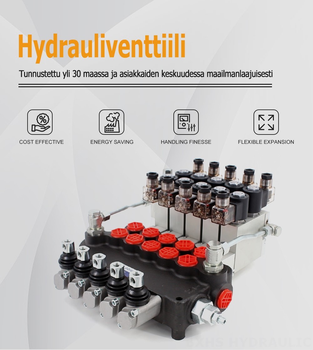 P80 Elektrohydraulinen 5 jakajaa Monolohkoinen suuntaventtiili