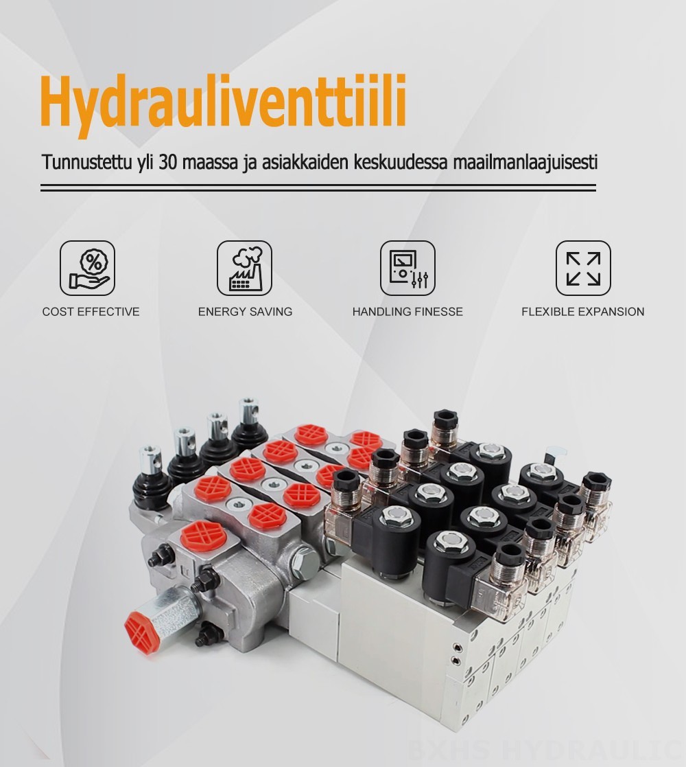 SD8 Elektrohydraulinen 4 jakajaa Suuntaventtiili